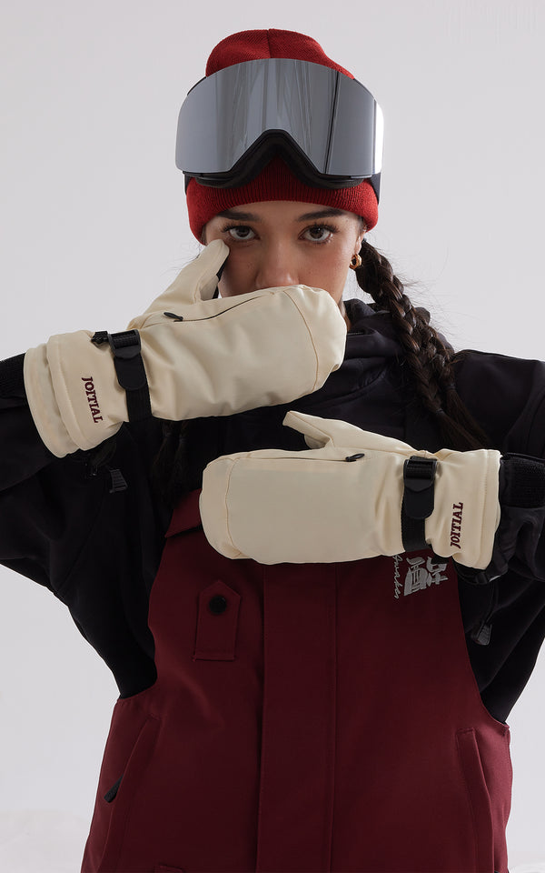 Joitial Snow Adult Unisex White Waterproof Wear-Resistant  Gloves